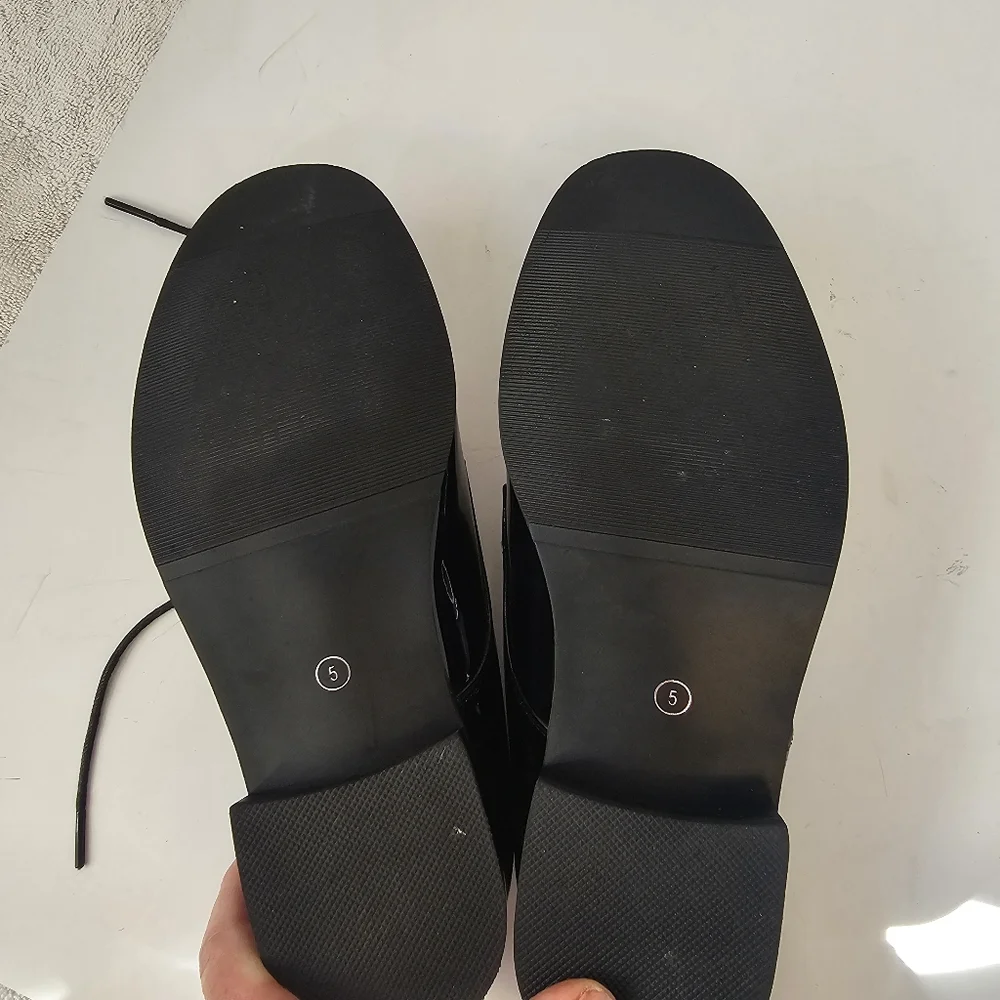 Tip Top Boys Size 5 Black Shiny Dress Shoes Wedding Easter Preppy